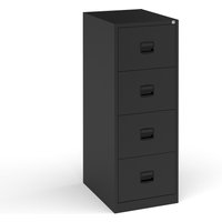 Steel 4 Drawer Contract Storage Filing Cabinet 1321mm High - Black