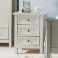Maine - 3 Drawer Bedside Table - Dove Grey - Wooden - Happy Beds