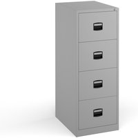 Steel 4 Drawer Contract Storage Filing Cabinet 1321mm High - Goose Grey