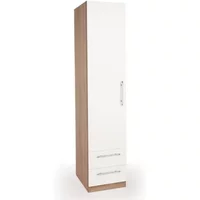 Harmony Hyde White and Oak 1 Door 2 Drawer Single Wardrobe
