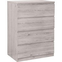 Jupiter - 4 Drawer Chest - Grey Oak - Wooden - Happy Beds