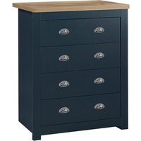 Highgate - 4 Drawer Chest - Blue/Oak - Wooden - Happy Beds