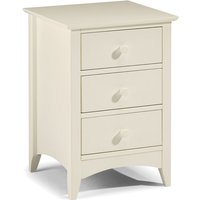 Cameo - 3 Drawer Bedside Table - Stone White Wooden - Happy Beds