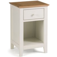 Salerno - 1 Drawer Bedside Table - Ivory/Oak - Wooden - Happy Beds