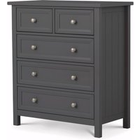 Maine - 3+3 Drawer Chest - Dark Grey - Wooden - Happy Beds
