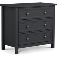 Maine - 3 Drawer Chest - Dark Grey - Wooden - Happy Beds