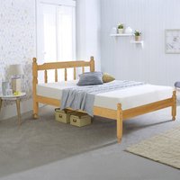 Colonial - Small Double - Waxed Pine - Wooden - Low Foot-End Bed - 4ft - Happy Beds