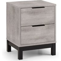 Bali – 2-Drawer Bedside Table – Grey Oak – Wooden - Happy Beds