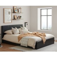 Berlin - Single - Brown Leather Ottoman Storage Bed Frame - Single - Happy Beds