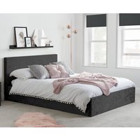 Berlin - Single - Ottoman Storage Bed - Black - Crushed Velvet - Single - Happy Beds