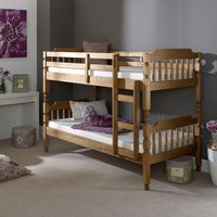 Colonial - Kids Bunk Bed - Waxed Pine - Wooden - Single - 3ft - Happy Beds