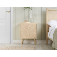 Birlea Herringford 2 Drawer Bedside Herringford Oak Bedside Chest
