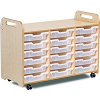 Millhouse Early Years Shallow 3 Column Tray Storage Unit with Castors