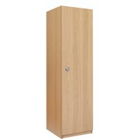 One Door Locker In Oak MFC With 2 Coat Hooks And Door Knob