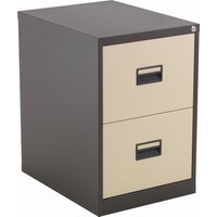 Steel 2 Drawer Lockable Filing Cabinet - Coffee Cream - Core