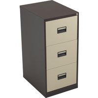 Steel 3 Drawer Lockable Filing Cabinet - Coffee Cream - Core