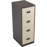 Steel 4 Drawer Lockable Filing Cabinet - Coffee Cream - Core