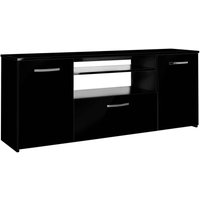 Hayward 2 Door 1 Drawer Sideboard Black Gloss Modern and Functional Storage Unit