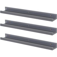 57cm Grey Floating Picture Ledge Shelves - Pack of Three