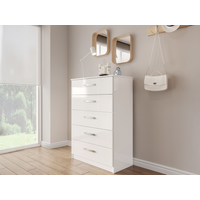 Birlea Lynx 5 Drawer Chest White Drawer Chest