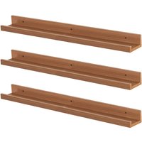 57cm Brown Floating Picture Ledge Shelves - Pack of Three