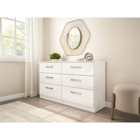 Birlea Lynx 6 Drawer Chest White Drawer Chest
