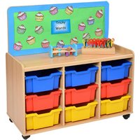 Windwood 9 Deep Tray Storage Unit with Cork Panel