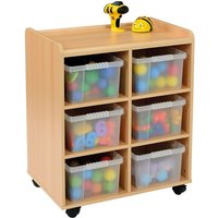 Woodland 6 Deep Strata Tray Classoom Storage Unit