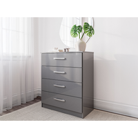 Birlea Lynx 4 Drawer Chest Grey Drawer Chest