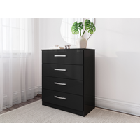 Birlea Lynx 4 Drawer Chest Black Drawer Chest
