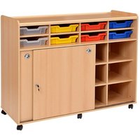 Woodland Multi Purpose Early Years Storage Cupboard with 8 Shallow Trays