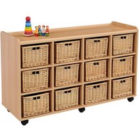 Woodland 12 Wicker Basket Classroom Storage Unit