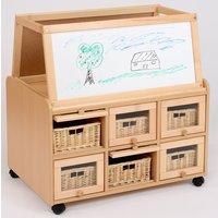 Double Sided Storage Unit with Drywipe Easel