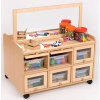 Early Years Double Sided Resource and Storage Unit with Mirror and Shallow Trays