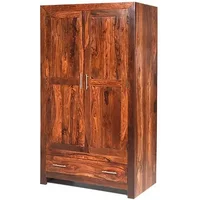Archers Santa Clara 2 Door 1 Drawer Acacia Wooden Double Wardrobe Part Assembled