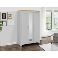 Birlea Highgate 3 Door Wardrobe with Mirror Highgate Grey Wardrobe
