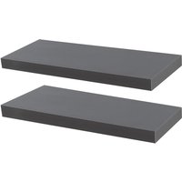 60cm Grey Modern Floating Shelves - Pack of Two