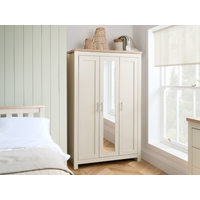 Birlea Highgate 3 Door Wardrobe with Mirror Highgate Cream Wardrobe
