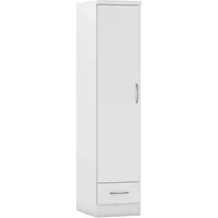 Seconique Nevada White High Gloss 1 Door 1 Drawer Wardrobe