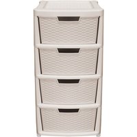 Plastic Storage Unit 4 Drawers 135 Litres Extra Large - Beige by Premier