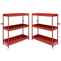 Steel Van Shelvings 116cm - Red Set Of Two Volcano 116cm by Raven