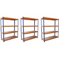 Steel Shelving Units 180cm - Blue & Orange Set Of Three S-Rax 150cm by Raven