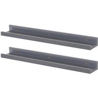57cm Grey Floating Picture Ledge Shelves - Pack of Two