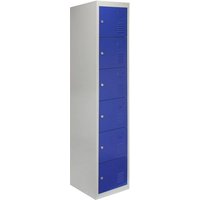 Steel Locker 6 Compartments 180cm - Grey & Blue Flatpack by Raven