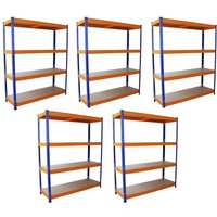 Steel Shelving Units 180cm - Blue & Orange Set Of Five S-Rax 150cm by Raven