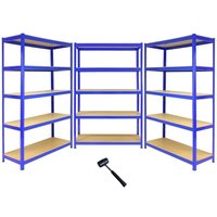 Steel Shelving Units 180cm - Blue Heavy Duty Set Of Three T-Rax 120cm by Raven