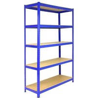 Steel Shelving Units 180cm - Blue Heavy Duty Set of Five T-Rax 120cm by Raven