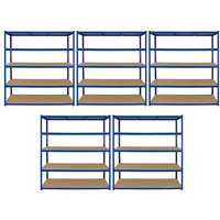 Steel Shelving Units 180cm - Blue Heavy Duty Set Of Five Extra Wide T-Rax 160cm by Raven