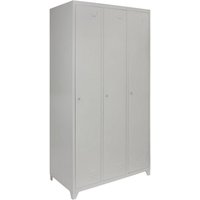 Steel Locker 3 Compartments 180cm - Grey & Red Storage by Raven