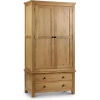 Julian Bowen Marlborough 2 Door 2 Drawer Oak Wooden Double Wardrobe